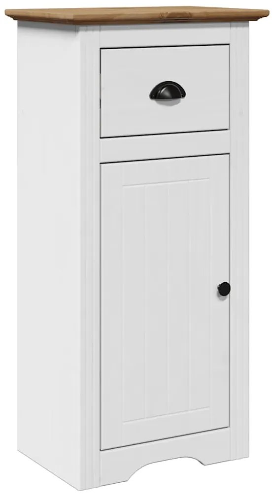 3 pcs conjunto de móveis WC BODO pinho maciço branco castanho