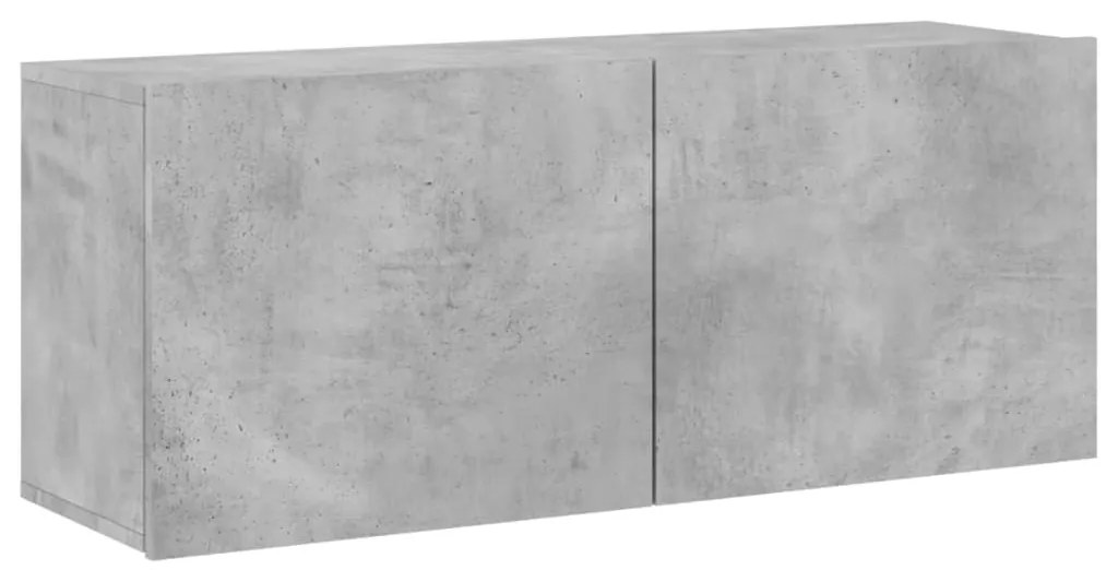 5 pcs móveis de parede p/ TV derivados de madeira cinza cimento