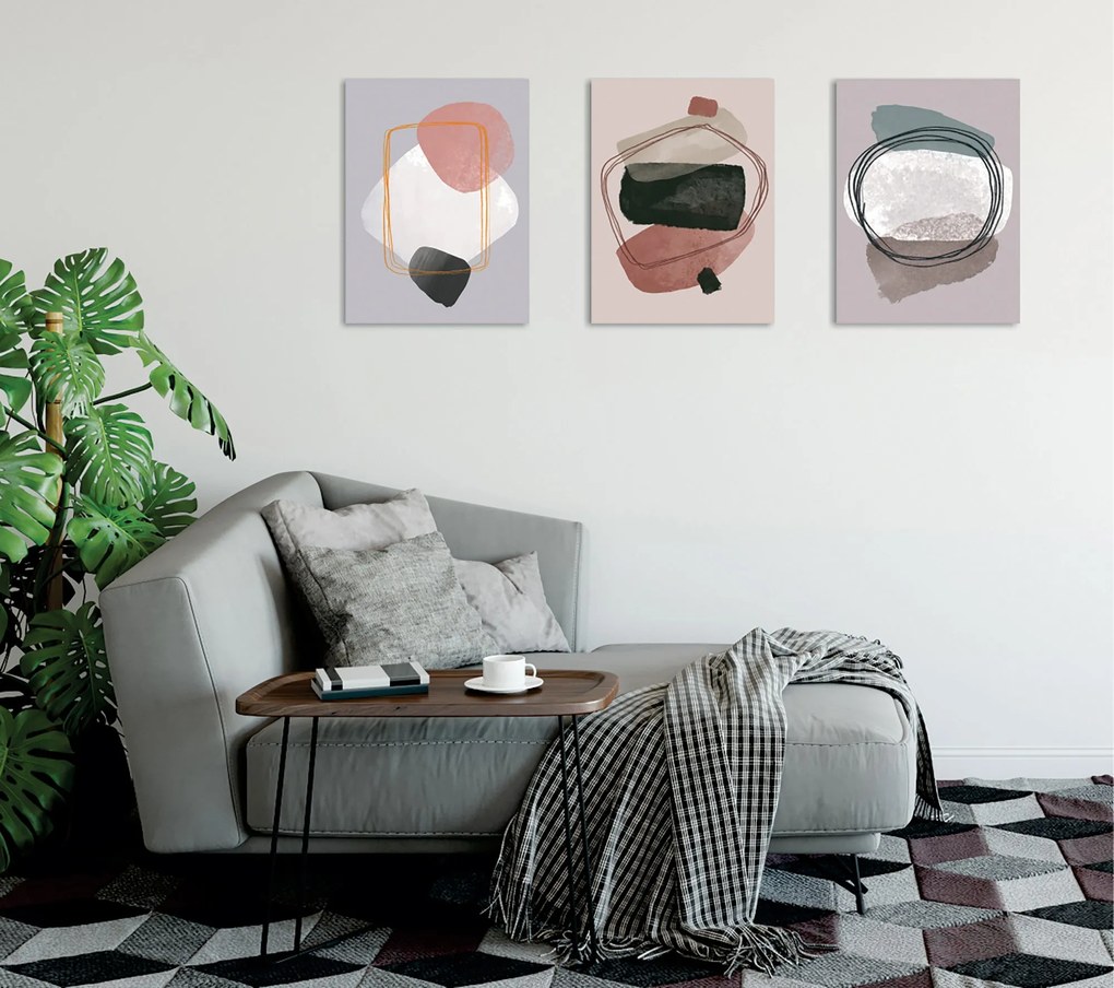 Pintura Decorativa em Tela UDC02 – Multicolor – 30 x 40 cm (3 Peças)