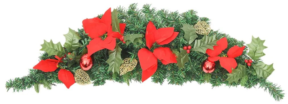 Grinalda de Natal com luzes LED 90 cm PVC verde