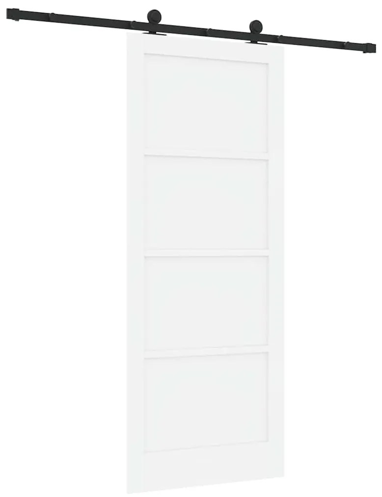 Porta Deslizante vidaXL com Conjunto de Ferragens Branca 86x211 cm Mad