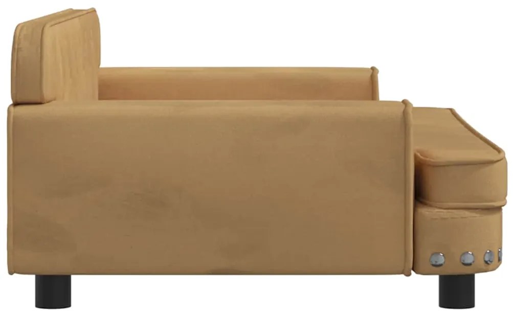 Cama para cães 90x53x30 cm veludo castanho
