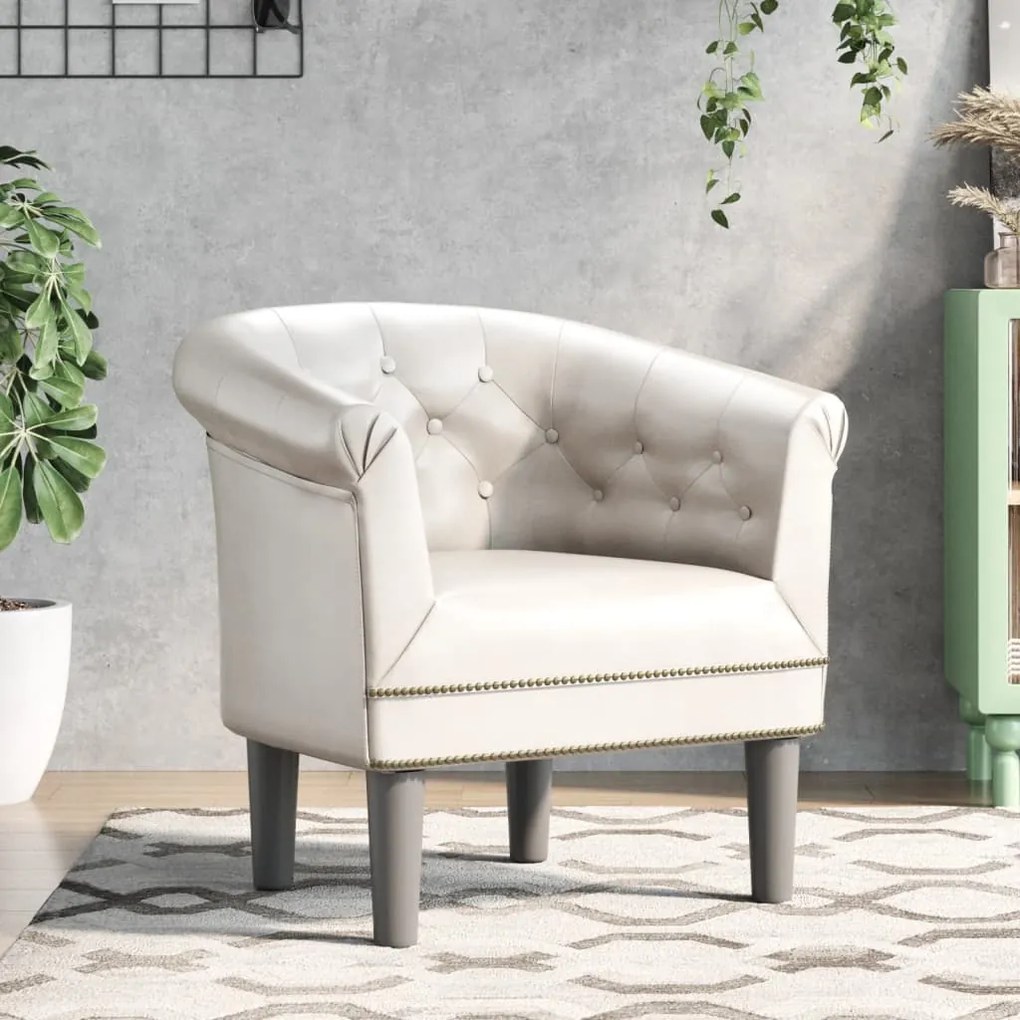 vidaXL Poltrona couro artificial branco