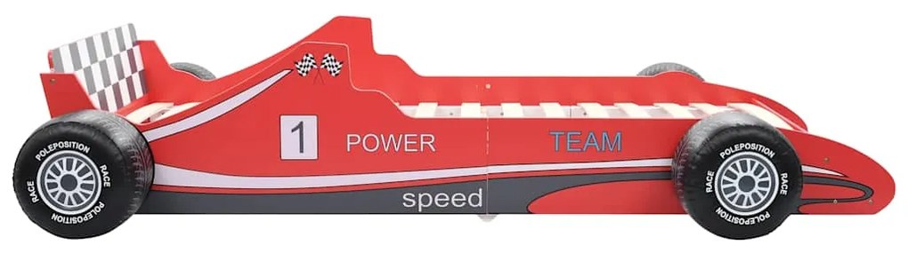 Cama carro de corrida para crianças 90x200 cm vermelho