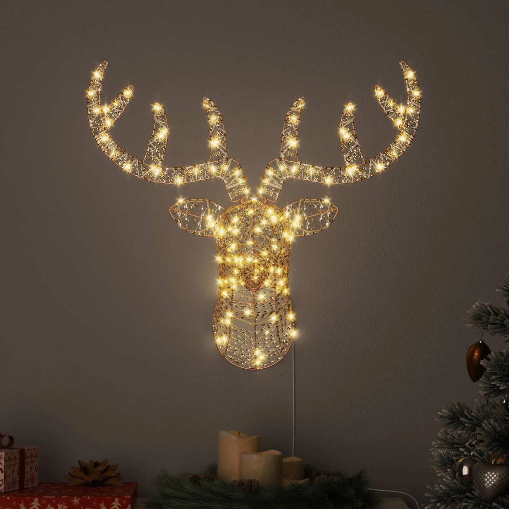 vidaXL Trenó Puxado por Rena Branco quente 68 x 36,5 x 62,5 cm PET