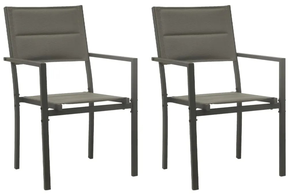 3 pcs conjunto de jantar para jardim aço e textilene preto