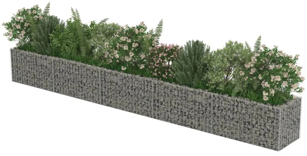 Canteiro elevado/cesto gabião 450x50x50 cm aço galvanizado