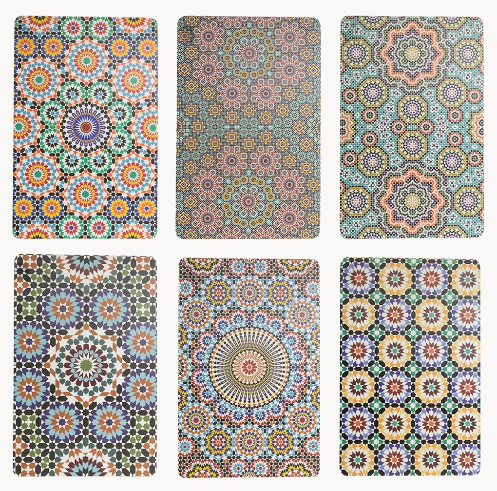 Individuais de mesa reversíveis Marrakesh Doubleface, conjunto de 6