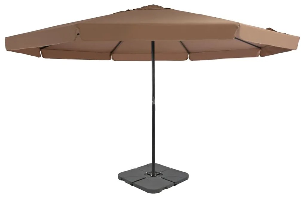 vidaXL Guarda-sol de jardim com base portátil cinzento-acastanhado
