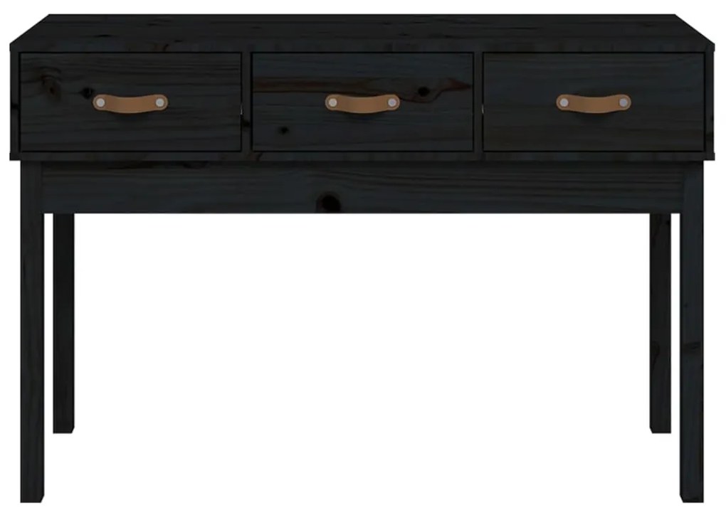 Mesa consola 114x40x75 cm madeira de pinho maciça preto
