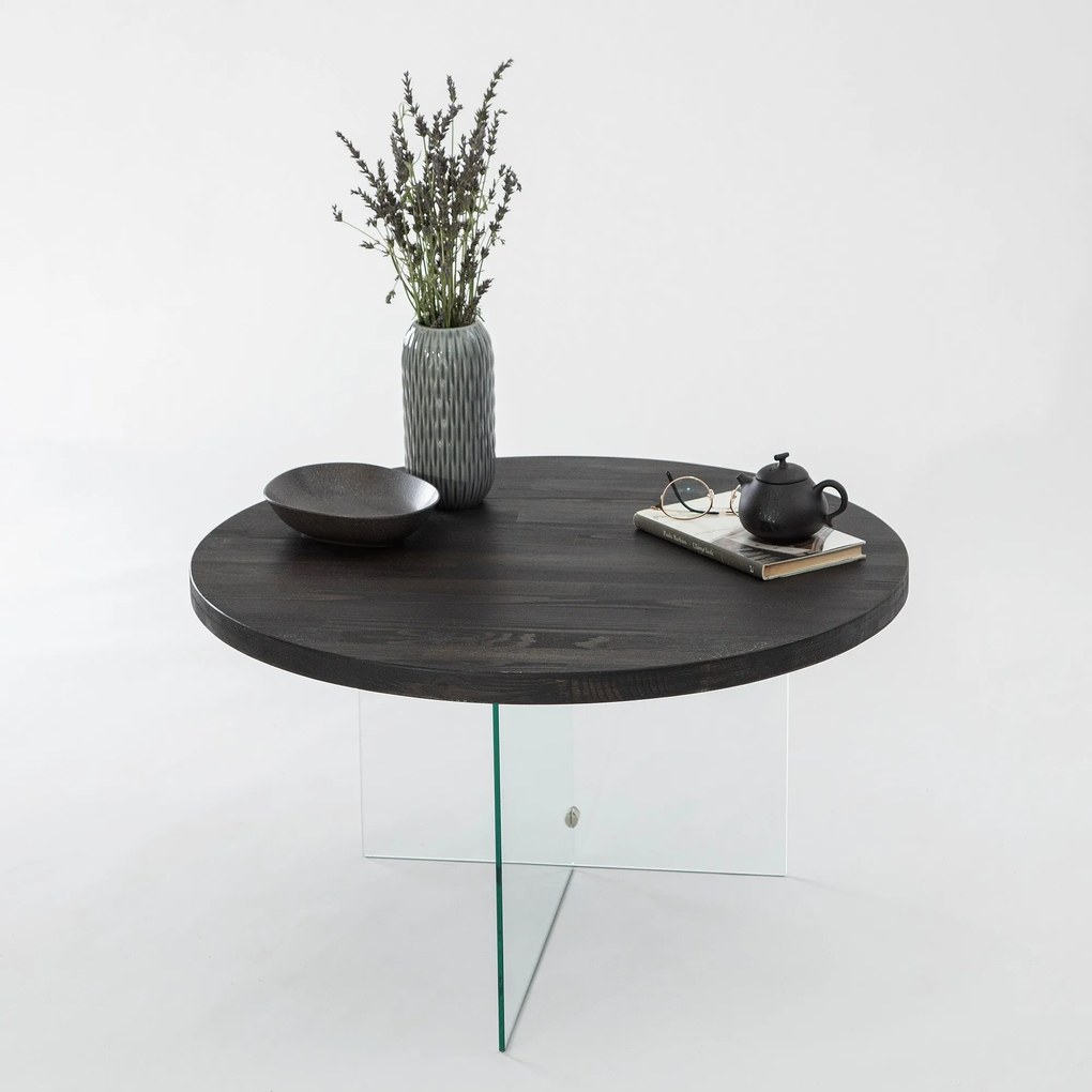 Mesa de Centro Serenity – Antracite e Transparente – 70 cm x 40 cm