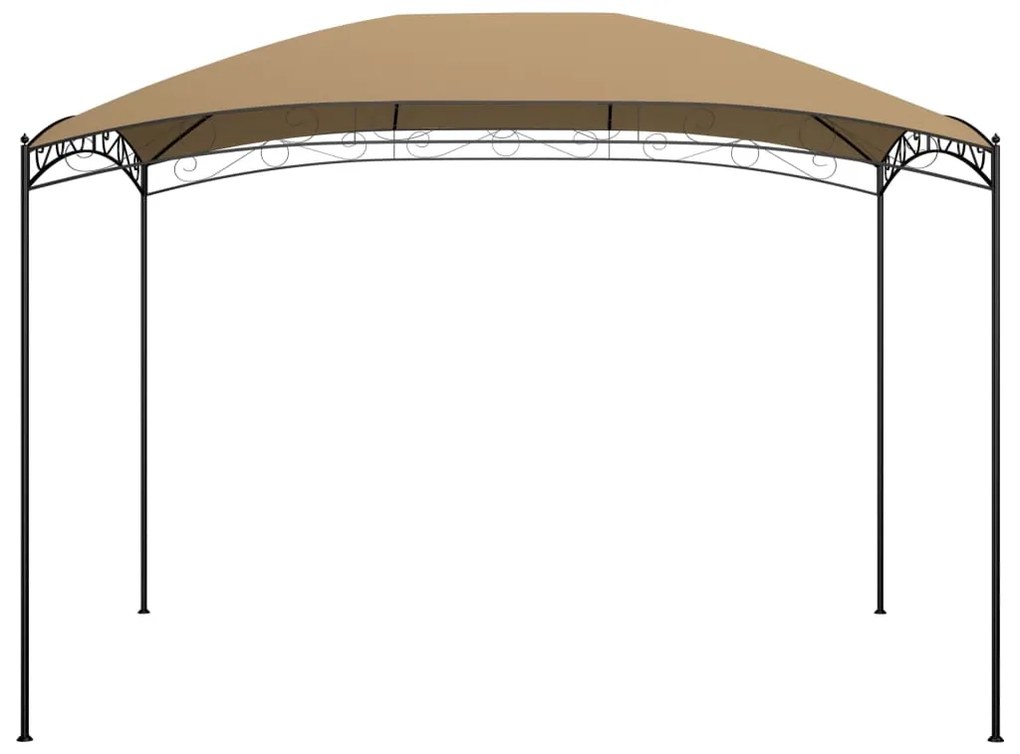 Gazebo 3x4x2,65 m 180 g/m² cinzento-acastanhado