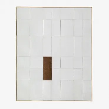 Decorative Painting 80x100 Cm In Relief Hand-painted Siralo Branco Acinzentado - Sklum