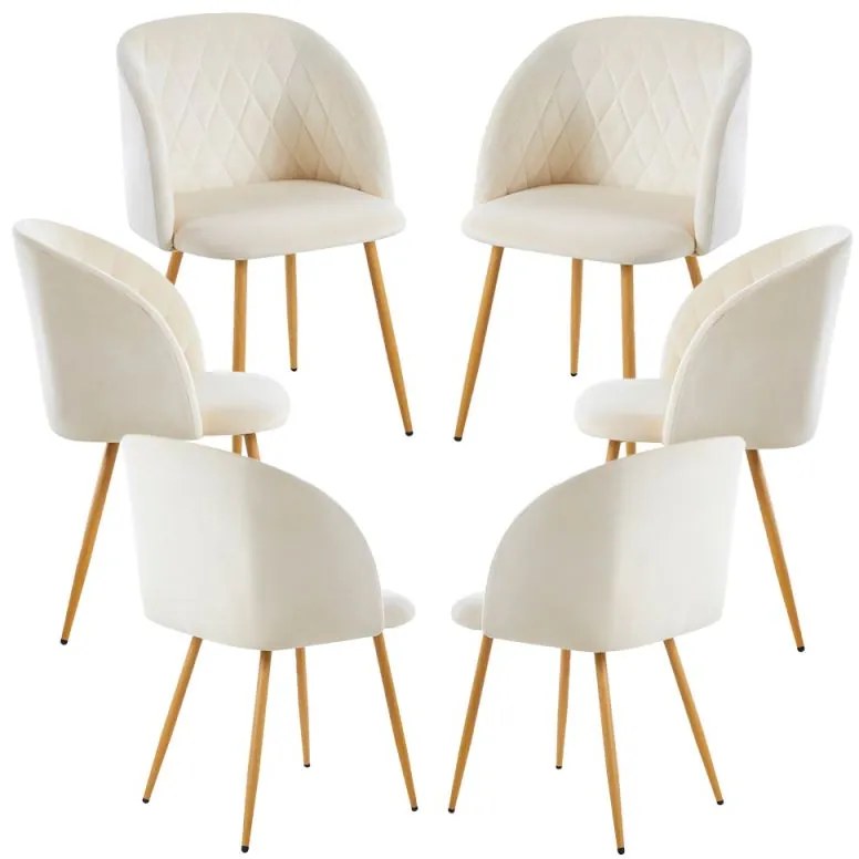 Pack 6 Cadeiras Velt Veludo - Beige