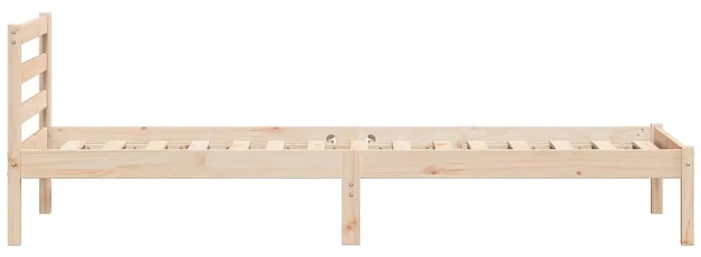 Cama vidaXL com cabeceira 80x210 cm em madeira maciça de pinho