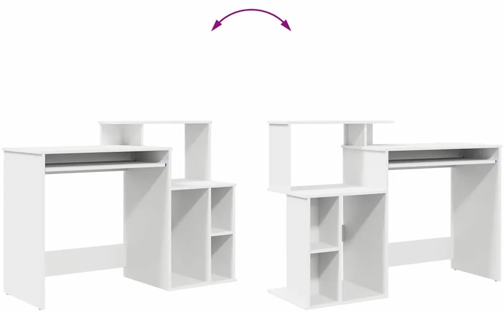 Mesa com Armazenamento Branca 120.5x44x88.5 cm Madeira Reconstituída