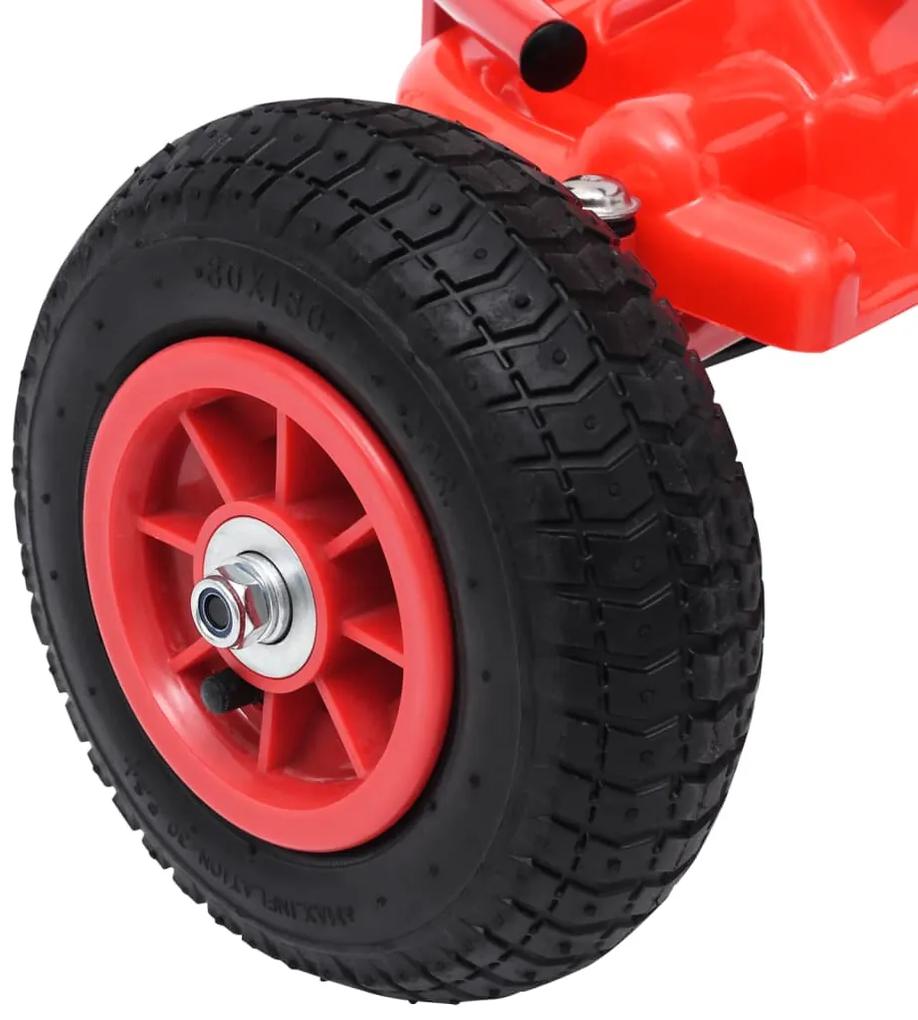 Kart a pedais com pneus pneumáticos vermelho