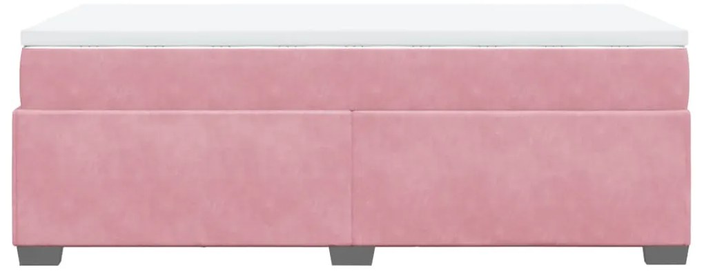 Cama com molas/colchão 90x190 cm veludo rosa