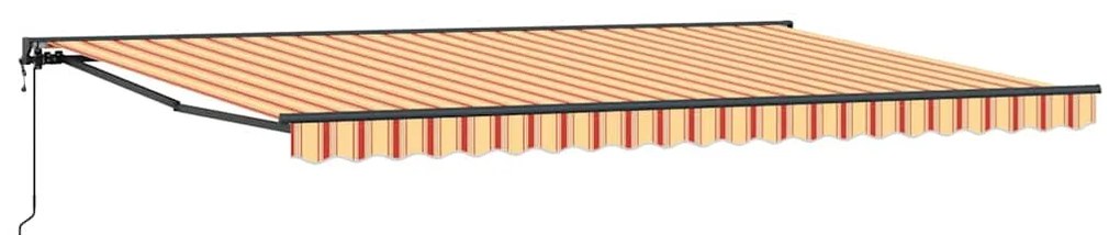 Toldo Retrátil Manual Amarelo e Laranja 500x300 cm