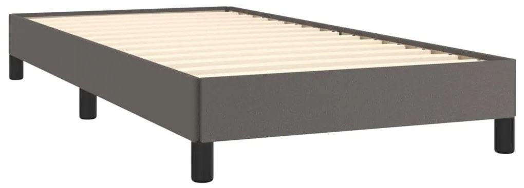 Estrutura de cama 100x200 cm couro artificial cinzento