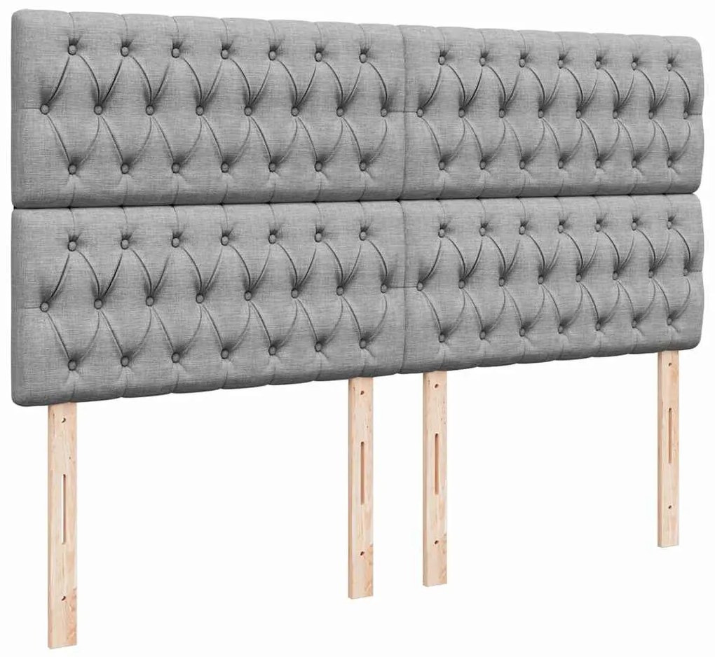 Estrutura cama otomana colchão 160x200 cm tecido cinzento claro