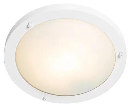 Candeeiro de teto moderno branco 31 cm IP44 - Yuma Moderno