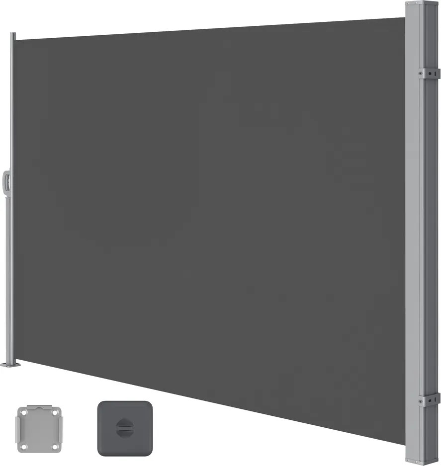 Toldo lateral, cortina lateral extensível 200,1 x 350,1 cm, proteção visual antracite