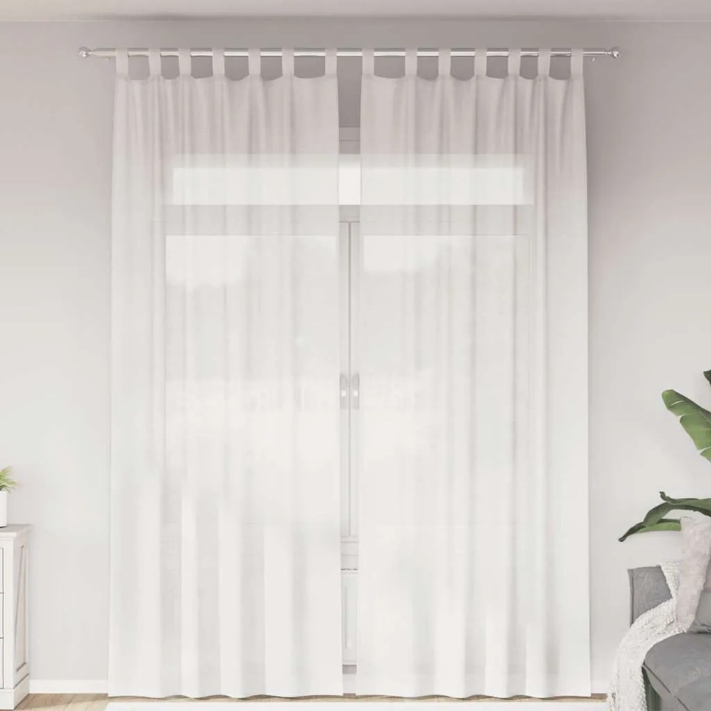 vidaXL Cortinas de voile com laços 2 pcs branco 140x260 cm