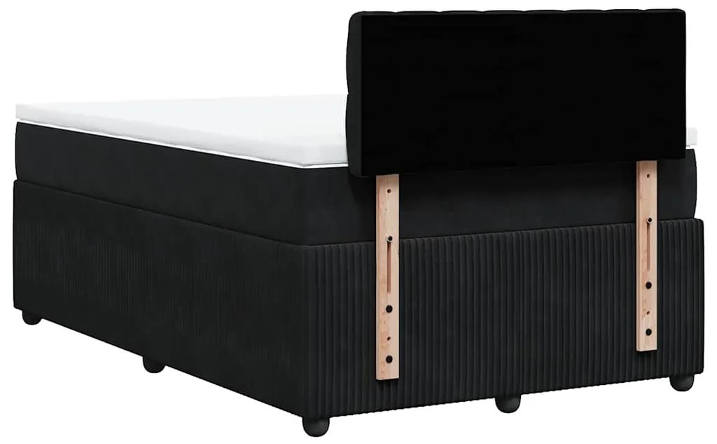 Cama boxspring com colchão 120x190 cm veludo preto