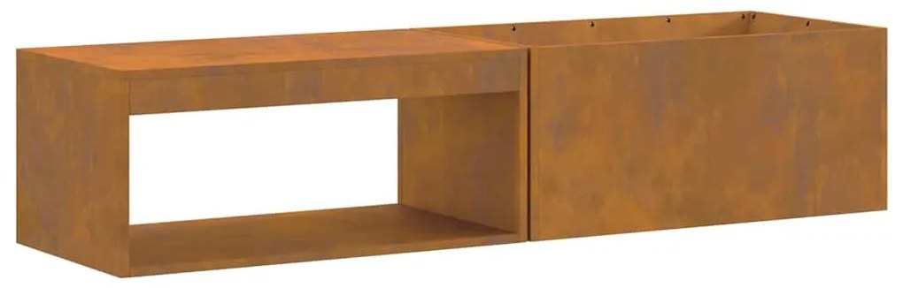 Fogueira vidaXL com Armazenamento de Toras 160x45x35 cm Aço Envelhecid