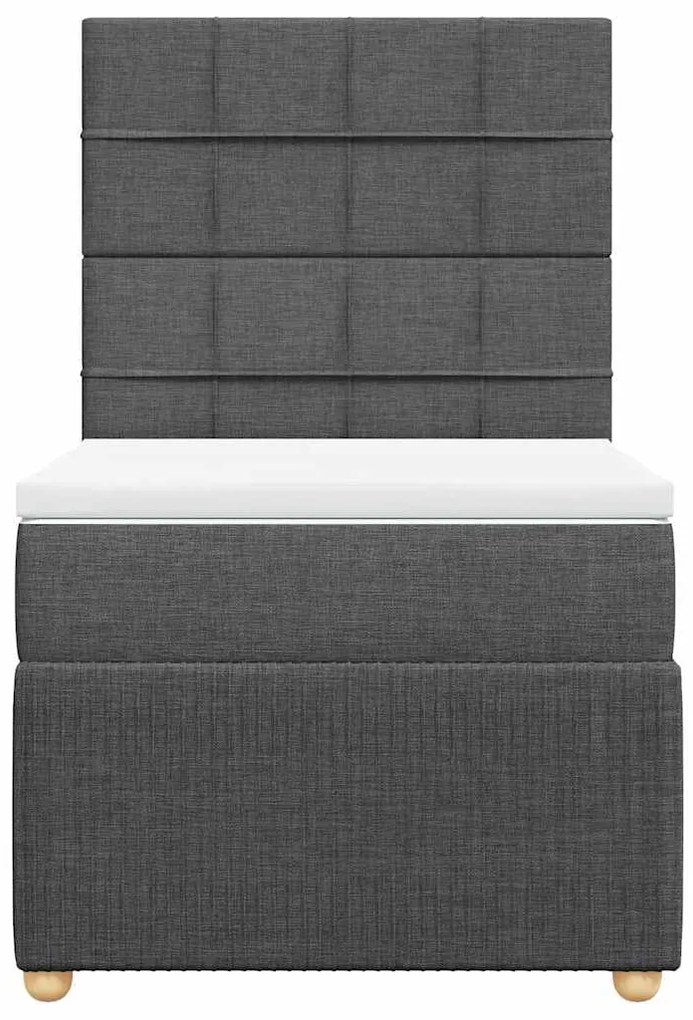 Cama com molas/colchão 90x190 cm tecido cinza-escuro