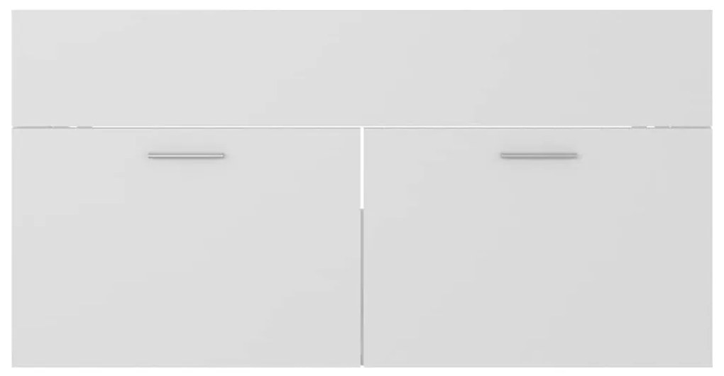 2 pcs conjunto de móveis de casa de banho contraplacado branco