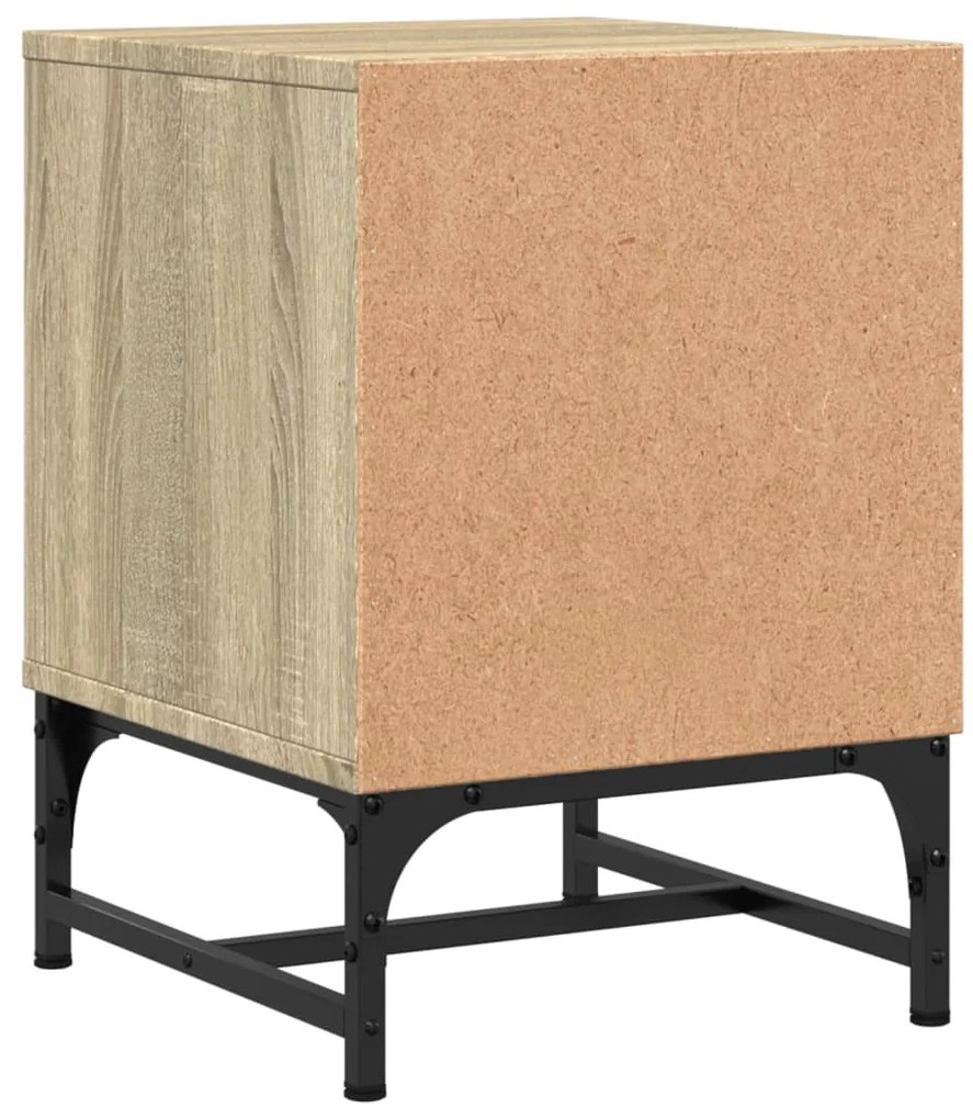 Mesa de cabeceira c/ porta de vidro 35x37x50 cm carvalho sonoma