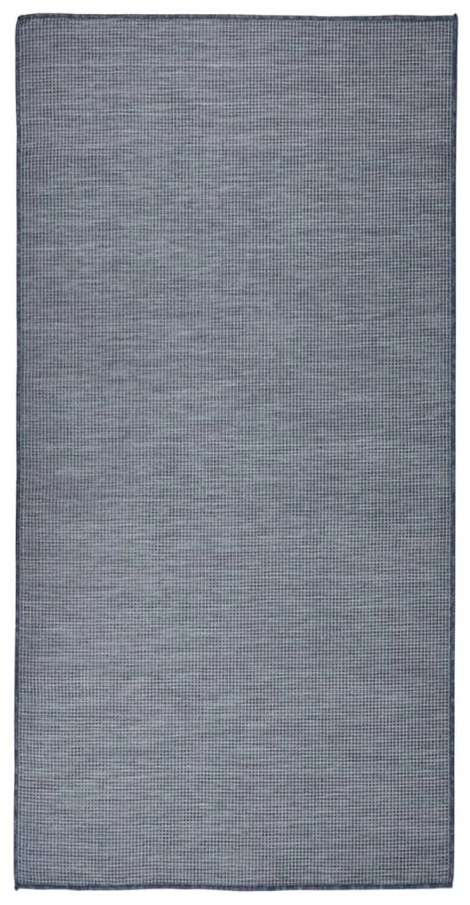 Tapete de tecido plano para exterior 100x200 cm azul
