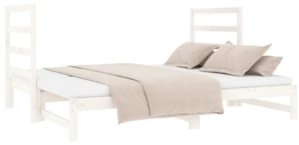 Estrutura sofá-cama de puxar 2x(90x190) cm pinho maciço branco