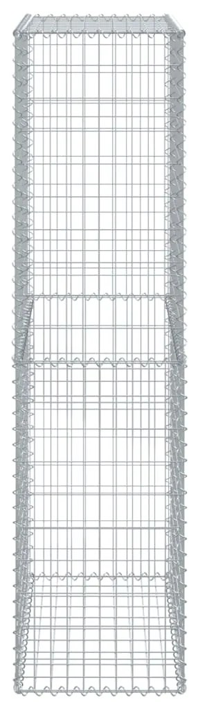 Cesto gabião com cobertura 100x50x200 cm ferro galvanizado