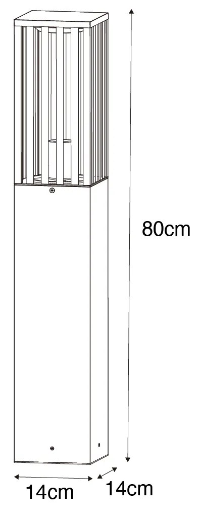 Candeeiro de pé exterior moderno preto 80 cm IP44 - Dijon Moderno