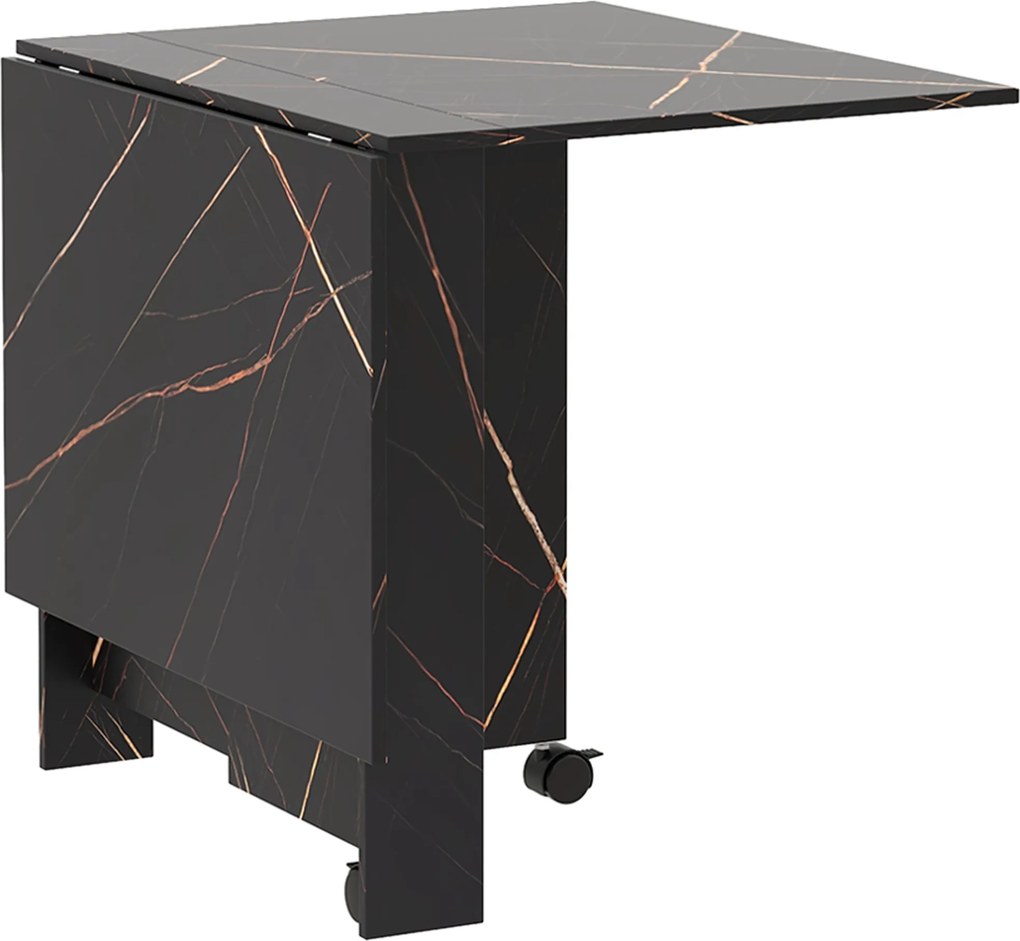 Mesa de Sala de Jantar Dobrável (CADEIRAS NÃO INCLUIDAS) com Rodas Mesa Multifuncional para Sala de Jantar 120x80x73 cm Preto