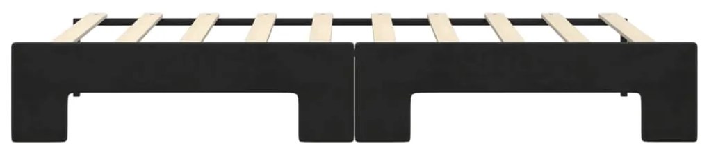 Sofá-cama com gavetão 90x190 cm veludo preto