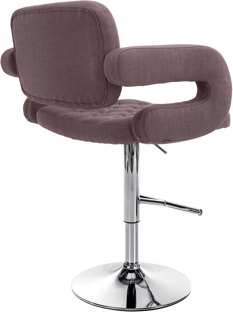 Banco de bar Dublin STOFF C regulável altura 103 - 123 x 63 x 55 cm com revestimento em tecido castanho