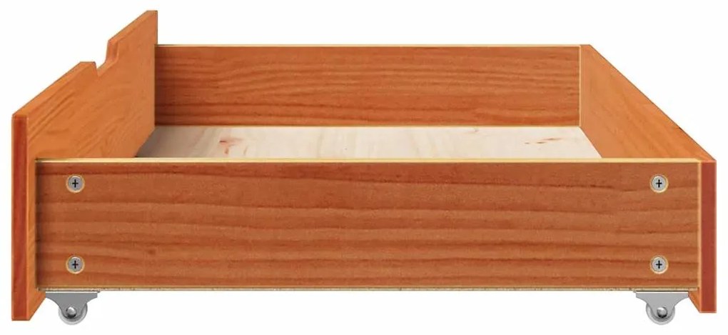 Gavetas para cama 2 pcs 95x55x17 cm pinho maciço castanho-mel