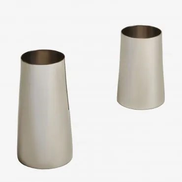 Conjunto De 2 Vasos Em Aço Inoxidável Padulin Aço Inoxidável Brilhante - Sklum