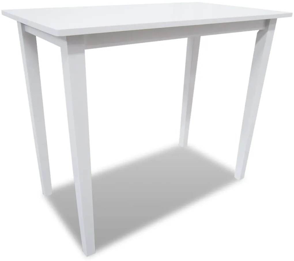 Consola de mesa branca e conjunto de 4 cadeiras de bar