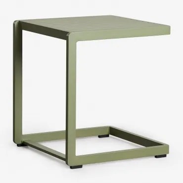 Mesa Auxiliar Para Jardim Quadrada 40x40 Cm Em Alumínio Dulem Verde Azeitona Intenso - Sklum
