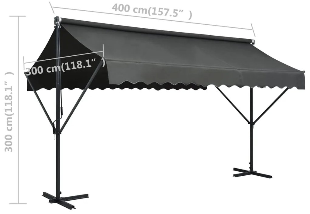 Toldo de pé 400x300 cm antracite