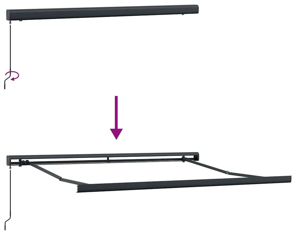 Toldo Retrátil Manual Listrado Multicolorido 350x250 cm