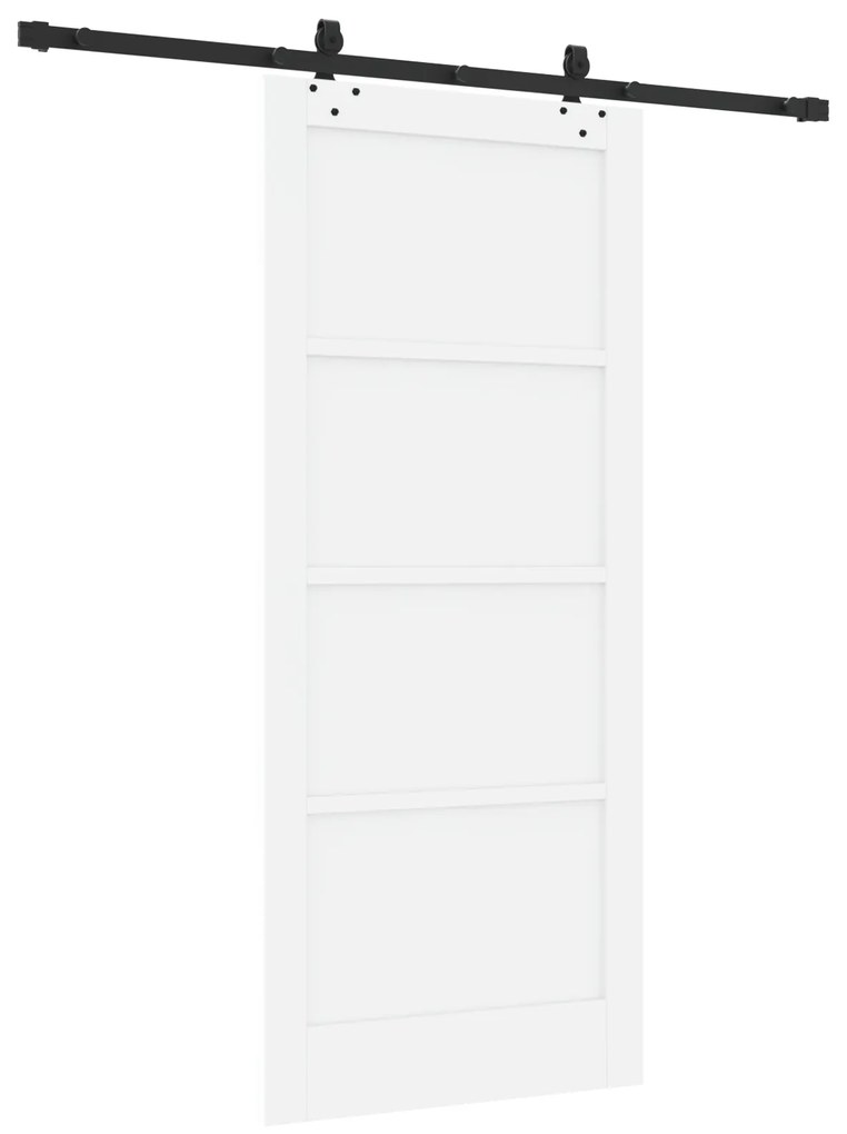 Porta Deslizante com Conjunto de Ferragens Branca 86x198.5 cm Madeira