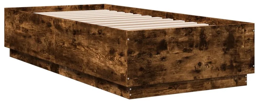 Estrutura cama 90x200 cm derivados de madeira carvalho fumado