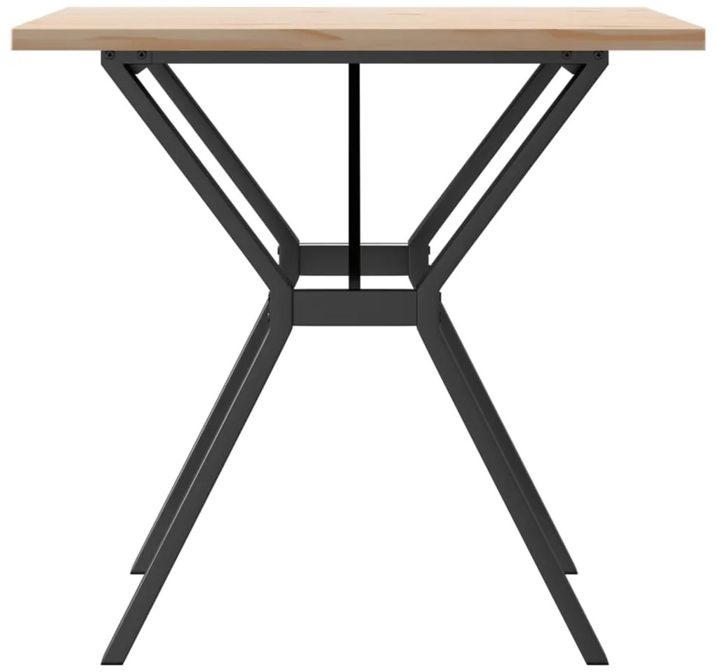 Mesa de jantar estrutura em Y 80x80x75,5 cm pinho/aço