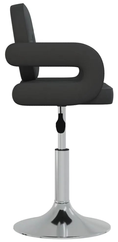 Cadeiras de jantar giratórias 6 pcs couro artificial preto